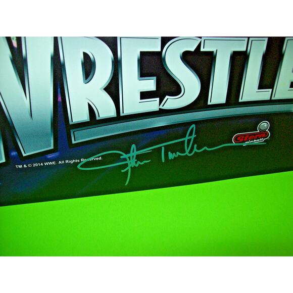 Wrestlemania 2015 Original Unused Pinball Machine Translite SIGNED J. Trudeau - Picture 2 of 9